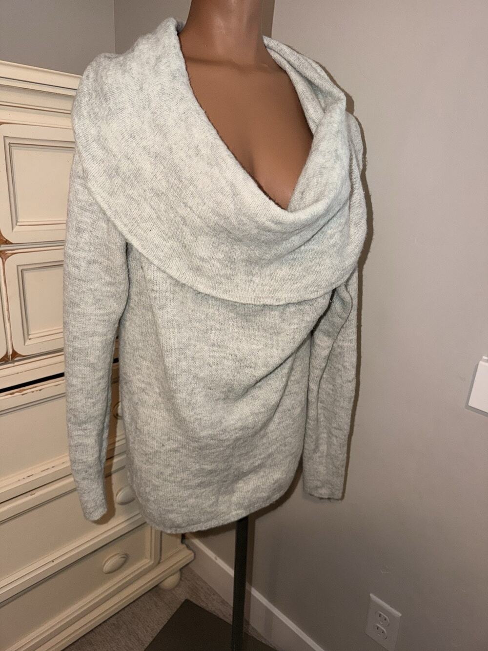 Cowl Neck Light Gray Sweater Plus Size Women’s XXL 2X